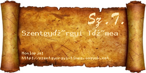 Szentgyörgyi Tímea névjegykártya