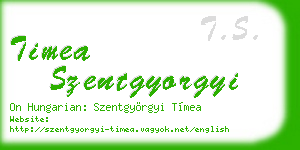 timea szentgyorgyi business card