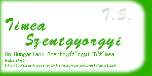 timea szentgyorgyi business card